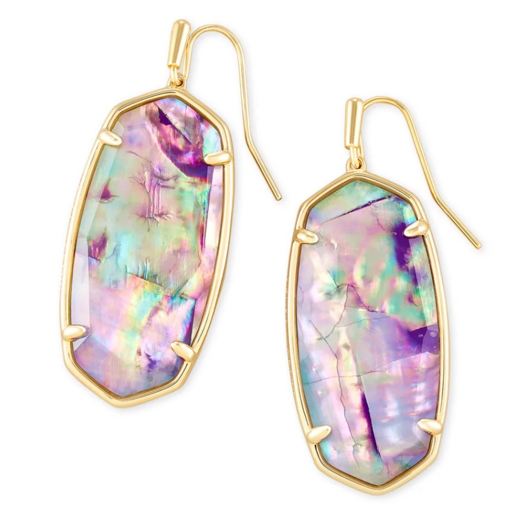 Kendra Scott Elle Faceted Drop Earrings Lilac Abalone - Discontinued!